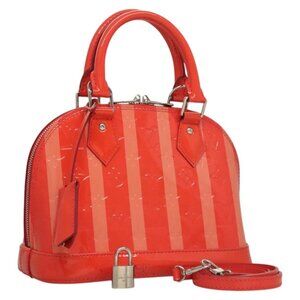 LOUIS VUITTON Vernis Rayure Alma BB Hand Bag 2way Rose rich